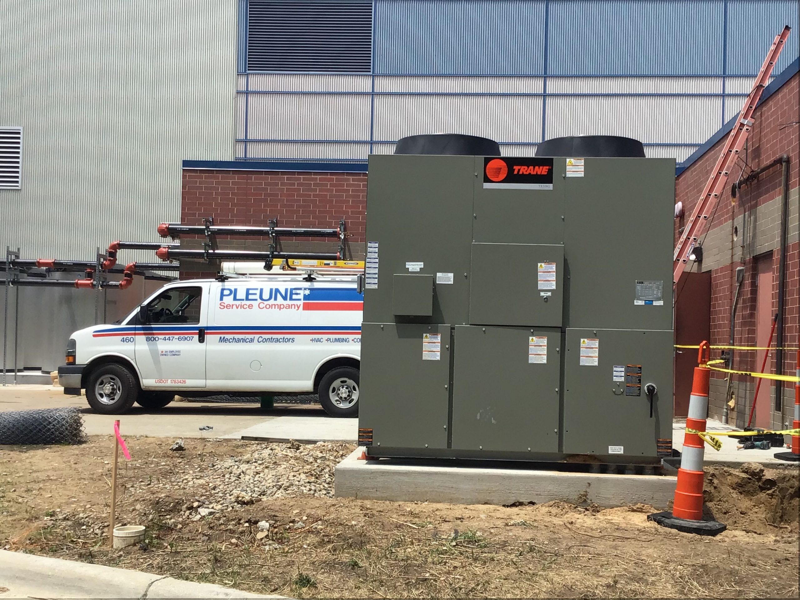 Pleune van with the cooling tower
