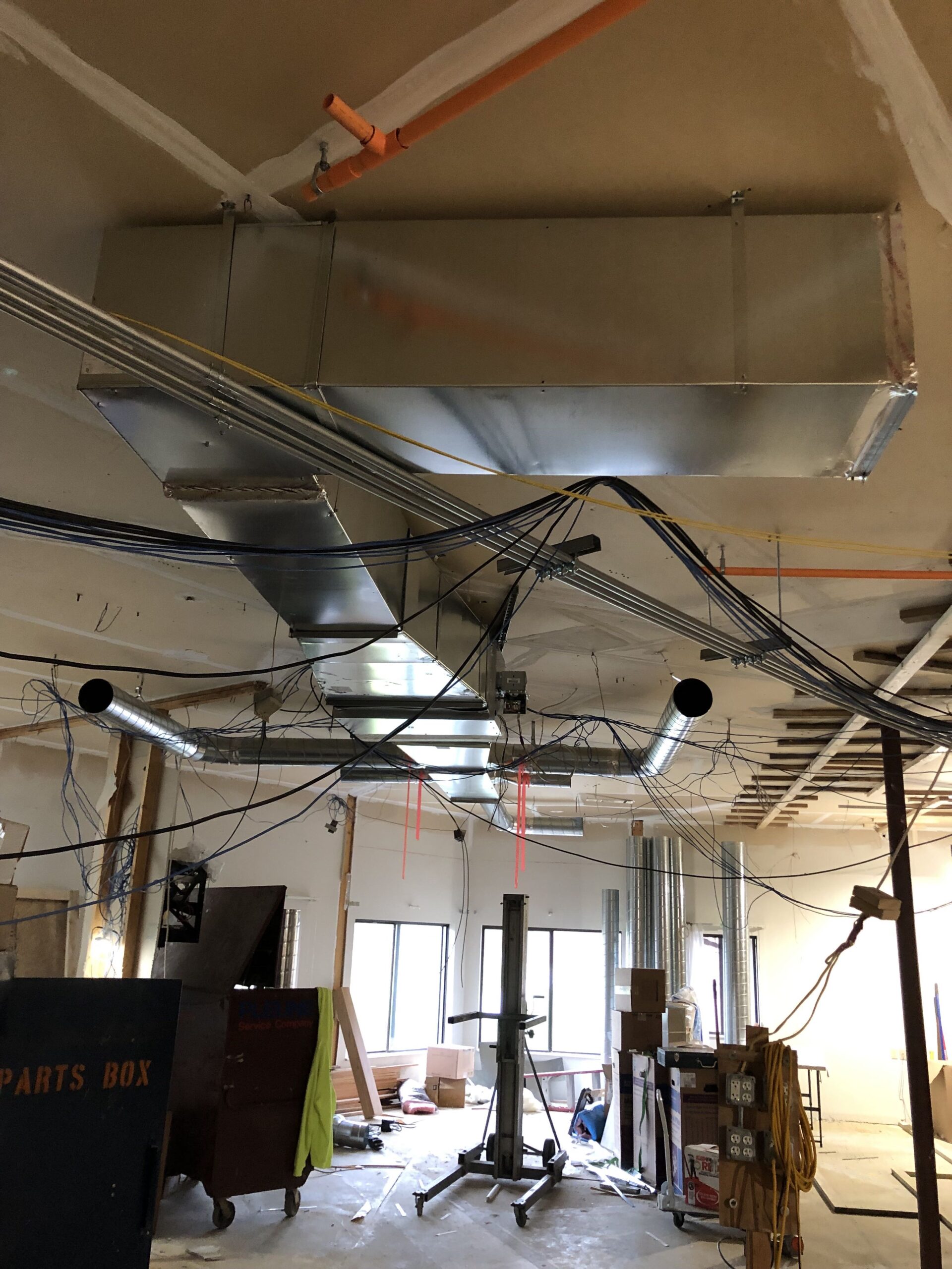 Duct work with Hoist.